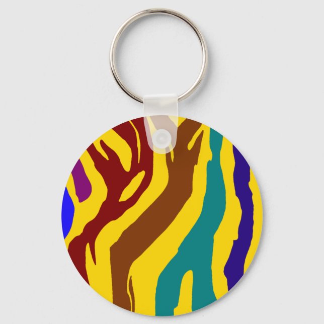 Porte-clés Bandes colorées de zèbre (Recto)
