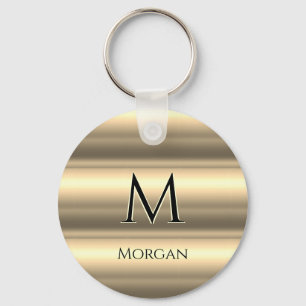 Porte-clés Bandes d'or, Nom noir et Monogramme
