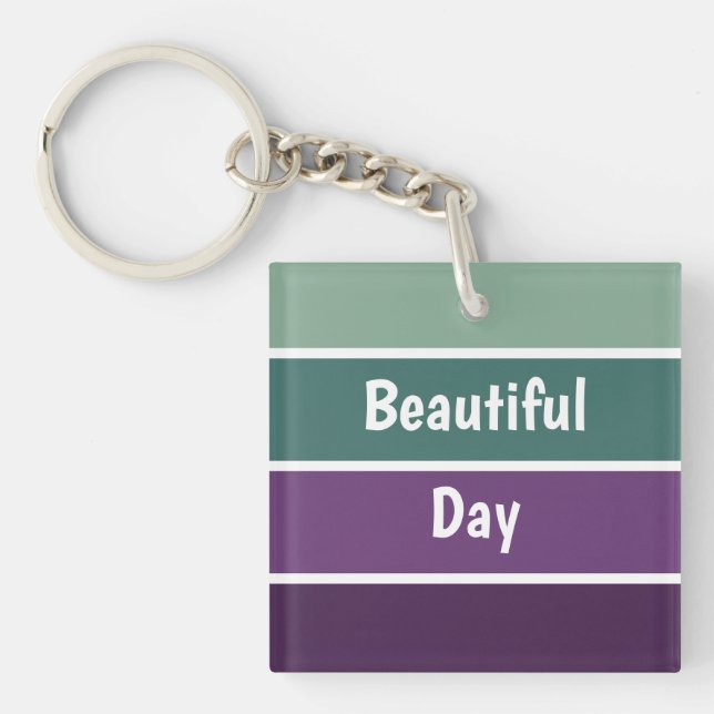 Porte-clés Bandes Vertes Et Violettes (Devant)