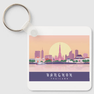 Porte-clés Bangkok Thaïlande Pastel Voyage Design