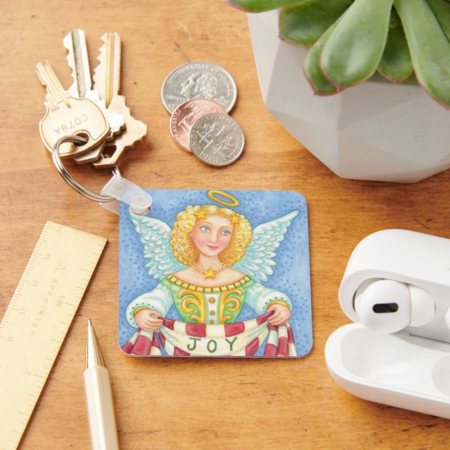 Porte-clés Bannière de joie d'ange de Noël de dessin animé mi (Bureau)