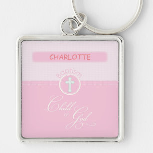 Porte-clés Baptême de la petite-fille, Nom personnalisé, Enfa