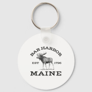 Porte-clés Bar Harbor Maine Moose Randonnée Plein air Parc na