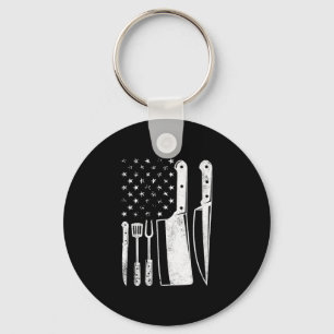 Porte-clés Barbecue femmes drapeau américain patriotique 4 ju