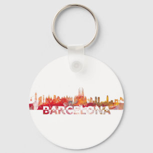 Porte-clés Barcelona Skyline silhouette Giant letters