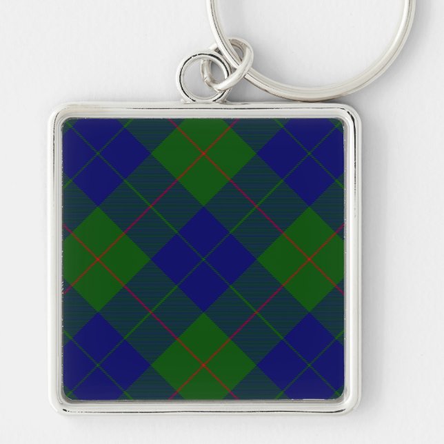 Porte-clés Barclay tartan bleu vert plaid (Devant)