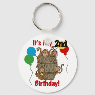 Porte-clés Baril de singes 2e Anniversaire Tshirts et cadeaux