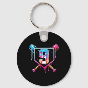Porte-clés Baseball 9 ans Crème glacée Drip 9e Anniversaire B