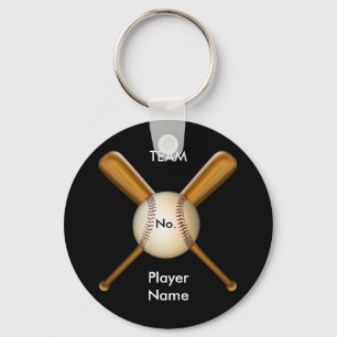 Porte-clés Baseball and Crossed Bats Customizable