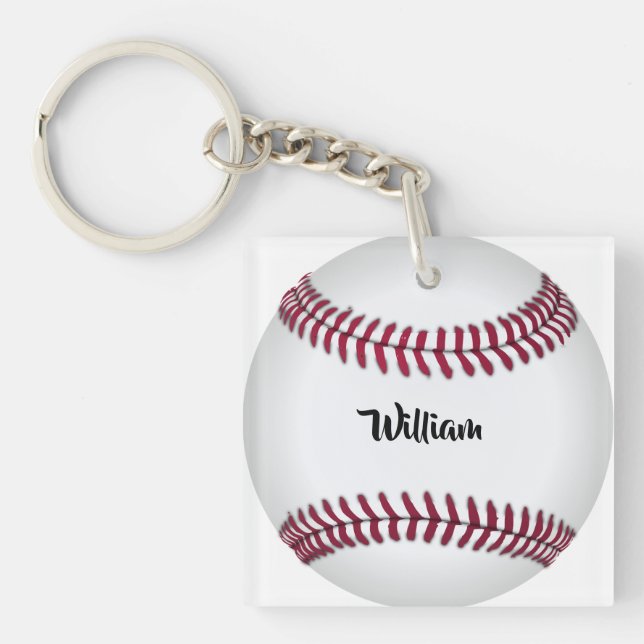 Porte-clés Baseball avec nom personnalisé (Devant)