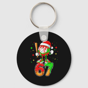 Porte-clés Baseball Drip Numéro 67 Mème Crème Glacée Dégoulin