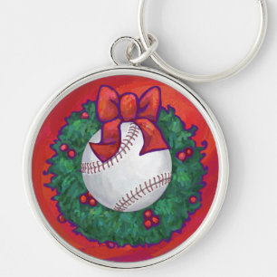 Porte-clés Baseball en couronne rouge
