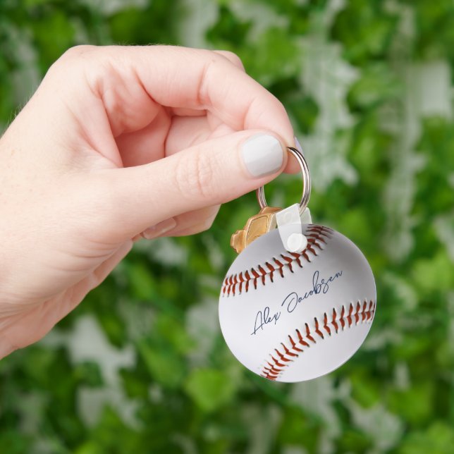 Porte-clés Baseball personnalisé signé (main)