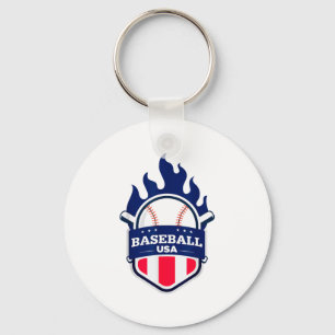 Porte-clés Baseball Usa Soutien De L'équipe Usa Drapeau Playo