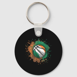 Porte-clés Basket-ball avec Débardeur drapeau Irlande