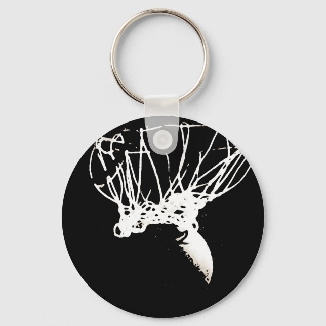 Porte-clés Basket-ball Black White Pop Art (Recto)