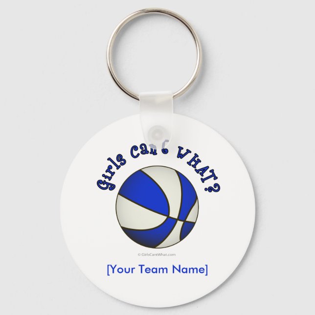 Porte-clés Basket-ball - Blanc/Bleu (Recto)