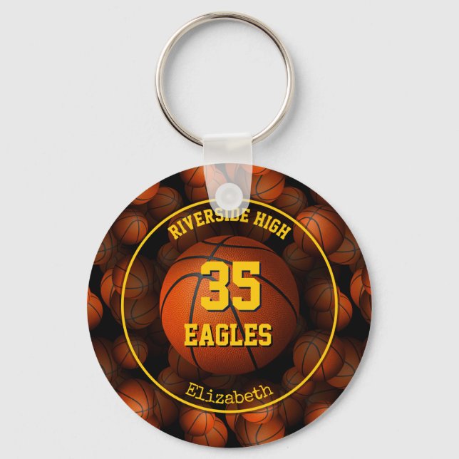 Porte-clés Basket-ball des filles personnalisé (Recto)