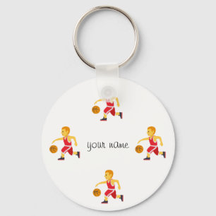 Porte-clés Basket-ball Emoji et '' votre nom ici "