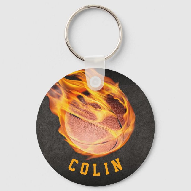 Porte-clés Basket-ball Fiery personnalisé (Recto)