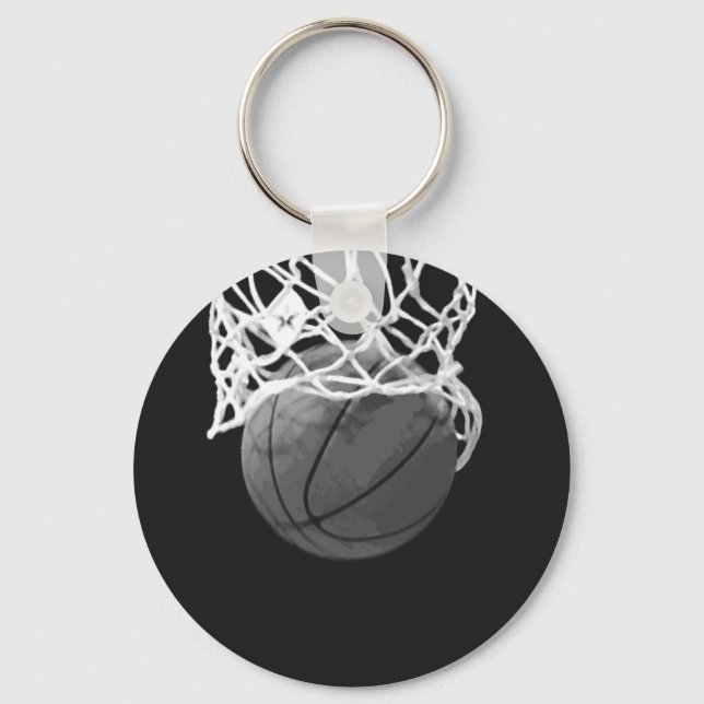 Porte-clés Basket-ball noir et blanc (Recto)