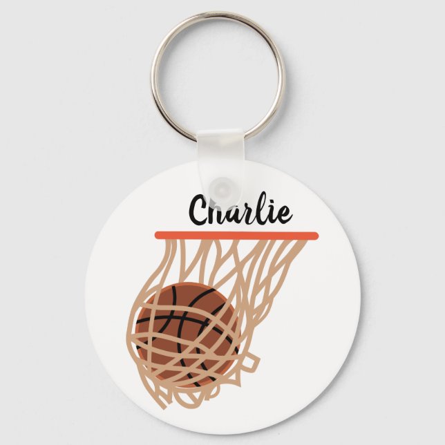 Porte-clés Basket-ball personnalisé sur le Net (Recto)