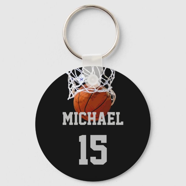 Porte-clés Basket-ball Votre nom (Recto)