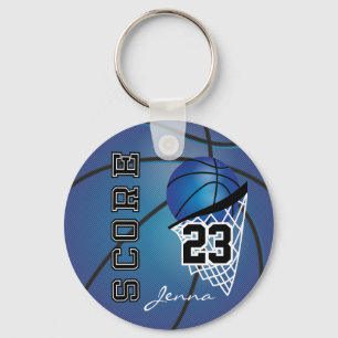 Porte-clés Basket bleu foncé personnalisé