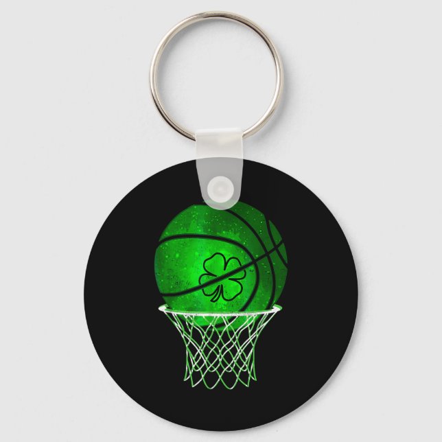Porte-clés Basketball Shamrock Lucky Clover Irish St Patrick' (Recto)