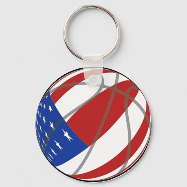 PORTE-CLÉS BASKETBALL USA FLAG PATRIOTIC (Recto)
