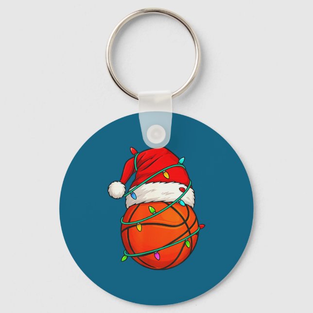 Porte-clés Basketball With Santa Hat Funny Christmas Xmas Gif (Recto)