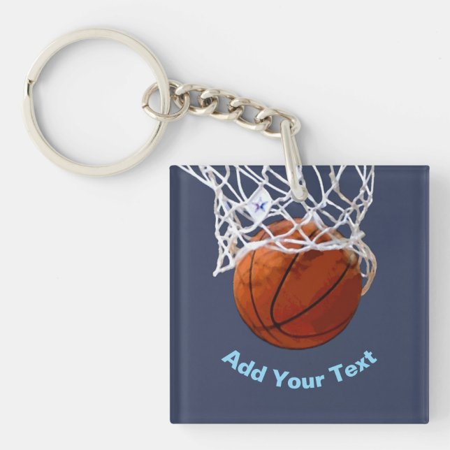 Porte-clés Basketball Your Name Text Message Slogan Custom (Devant)