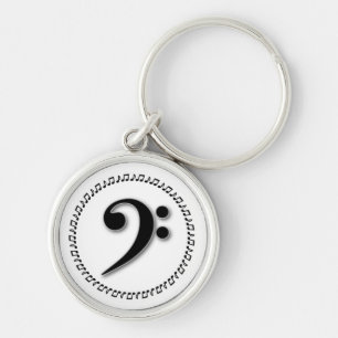 Porte-clés Bass Clef Music Note Design