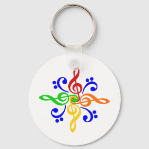 Porte-clés Bass & Treble Clef Design