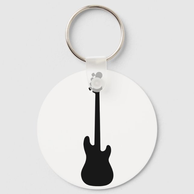 Porte-clés Basse Guitare Silhouette, instrument de musique (Recto)