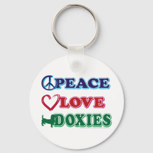 Porte-clés Basset allemand de Paix-Amour-Doxies
