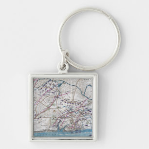 Porte-clés Bataille de Shiloh - carte panoramique de guerre