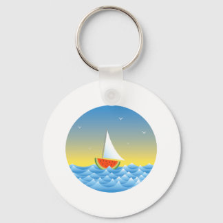 Porte-clés Bateau à voile pastèque