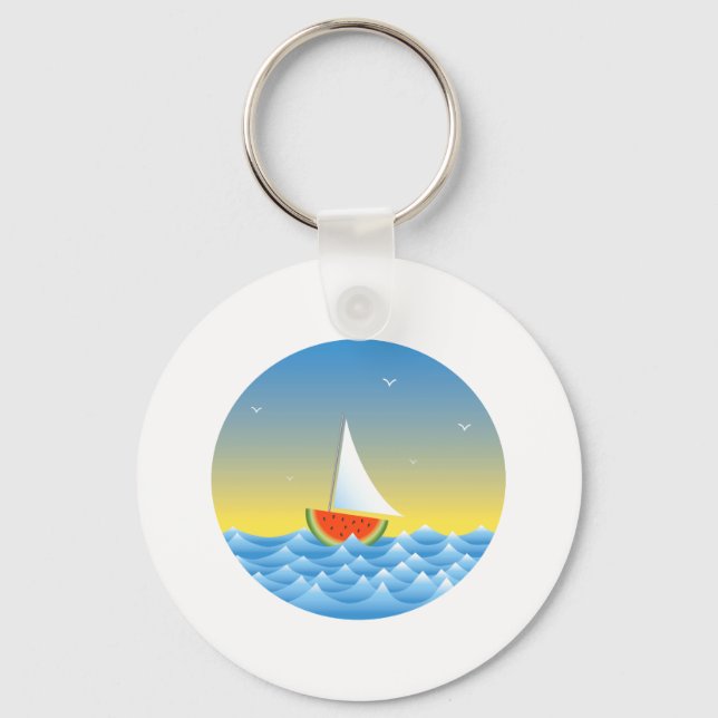 Porte-clés Bateau à voile pastèque (Recto)