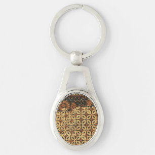 Porte-clés Batik Earthy Coffee Bean Élégant Rustique robuste