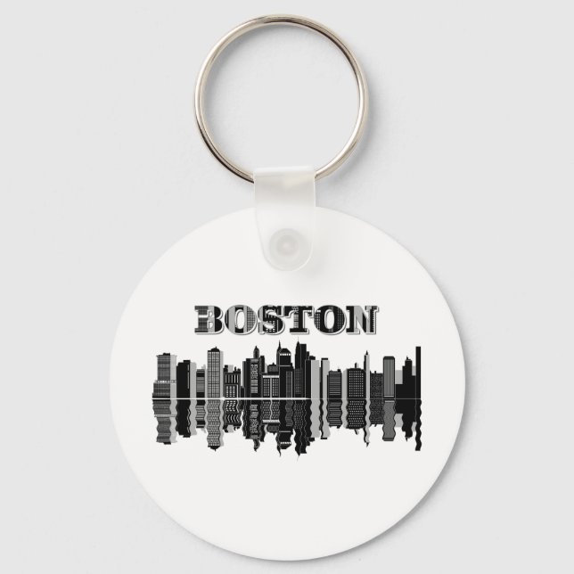 Porte-clés Bâtiment de gratte-ciel de Boston (Recto)