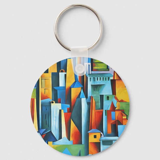 Porte-clés Bâtiments Cityscape Abstraits Grattoirs Skyscraper (Recto)