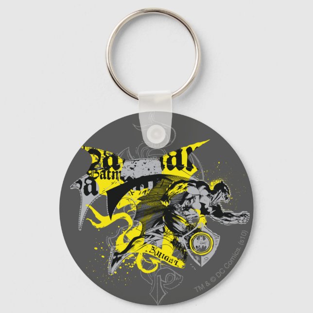 Porte-clés Batman Collage noir et jaune (Recto)