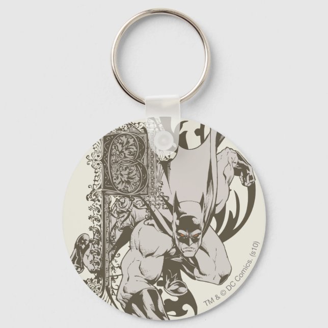 Porte-clés Batman et lettre décorée B (Recto)