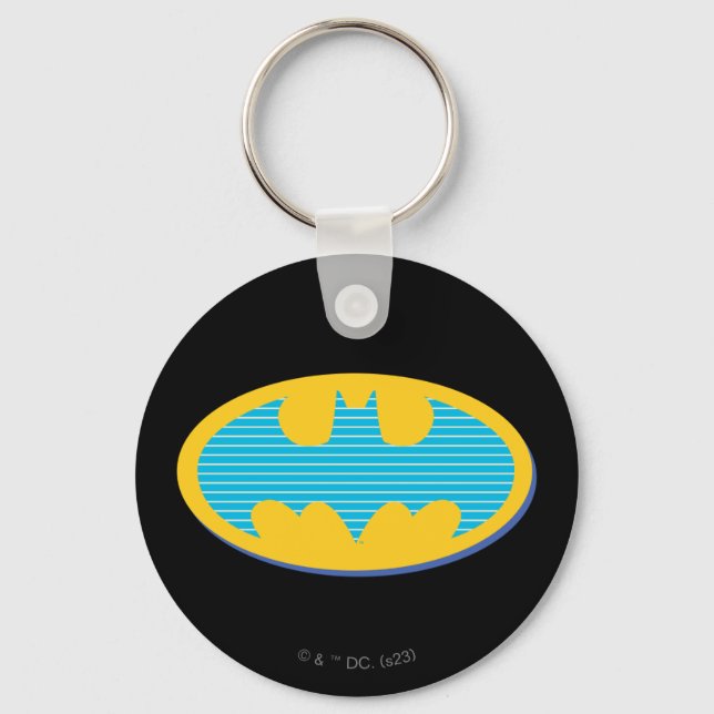 Porte-clés Batman | Symbole Cyan Stripes (Recto)