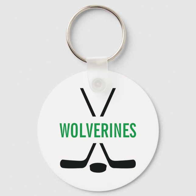 Porte-clés Bâtons de hockey personnalisés (Recto)