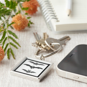 Porte-clés Bats Art Vintage Imprimer Touche