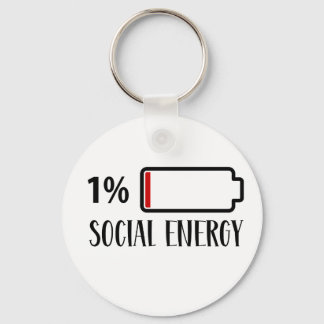 Porte-clés Batterie sociale Énergie sociale Introvertir