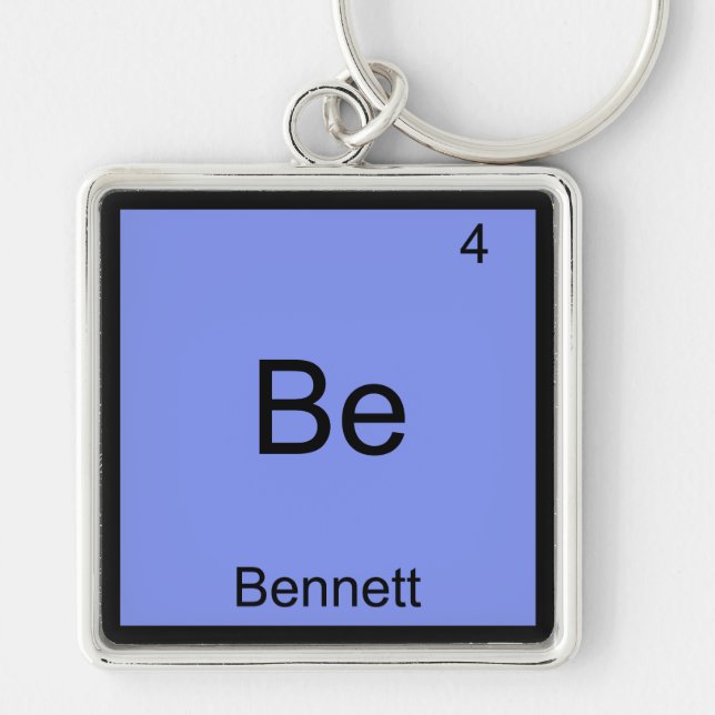 Porte-clés Be - Bennett Funny Chemisty Element Symbole Nom T (Devant)