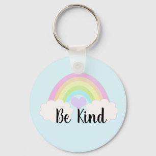 Porte-clés Be Kind Pastel Aquarelle Rainbow